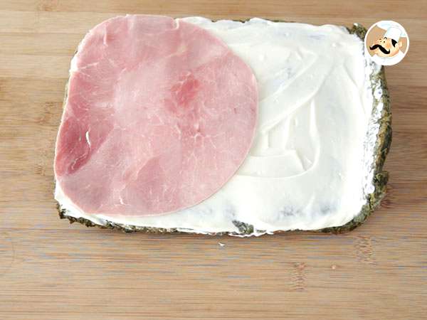 Špenátové rolky so šunkou a syrom fromage frais - Príprava krok 5