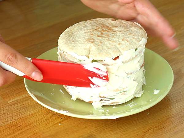 Sendvičový koláč, svieži aperitívový koláč - Príprava krok 4