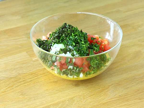 Veľmi jednoduché orientálne tabbouleh - Príprava krok 2