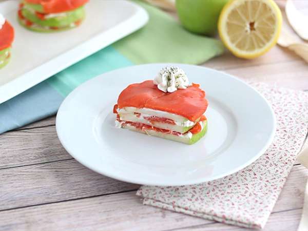 Losos mille feuille so zeleným jablkom - Príprava krok 6