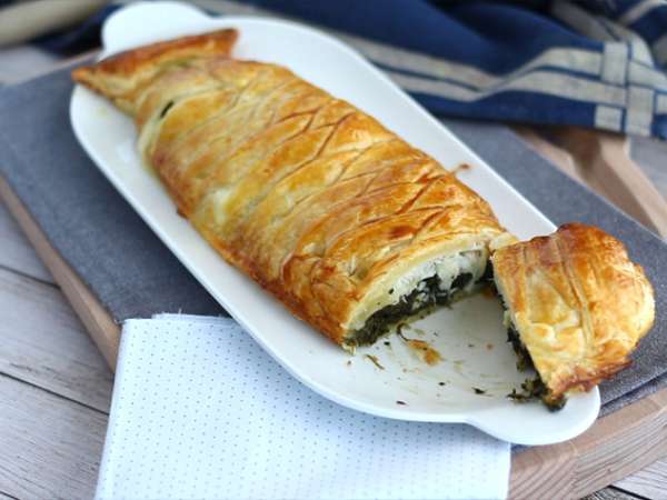 Ryba v kruste z lístkového cesta so špenátom a syrom mozzarella - Príprava krok 6