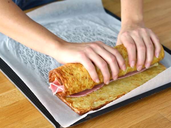 Zemiaková rolka so syrom Savoy Raclette a šunkou - Príprava krok 5