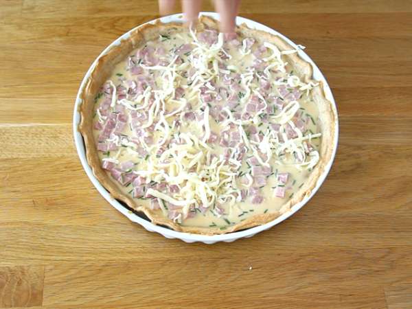 Quiche s vajíčkami a šunkou - Príprava krok 4