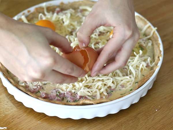 Quiche s vajíčkami a šunkou - Príprava krok 5