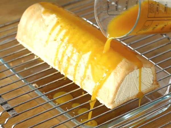 Koláč s mangom a malinami - Príprava krok 22