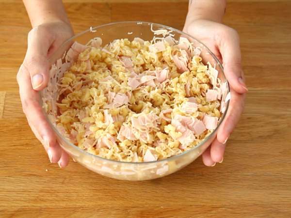 Krokety z lístkového cesta so šunkou a syrom - Príprava krok 2