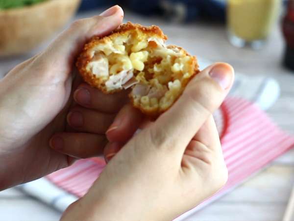 Krokety z lístkového cesta so šunkou a syrom - Príprava krok 6