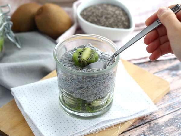 Chia puding s kiwi - Príprava krok 3