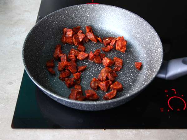 Cestoviny s chorizom - Príprava krok 1