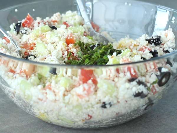 100% zeleninový karfiolový tabbouleh - Príprava krok 2