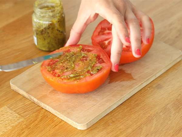 Paradajkový hamburger - Príprava krok 1