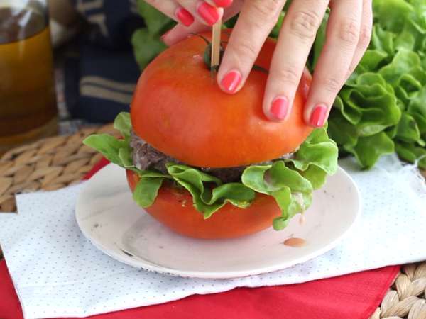 Paradajkový hamburger - Príprava krok 4