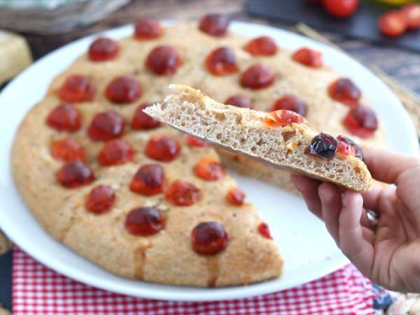 Focaccia s cherry paradajkami - Príprava krok 6