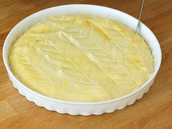 Frangipane malinová pistáciová galette des rois - Príprava krok 6