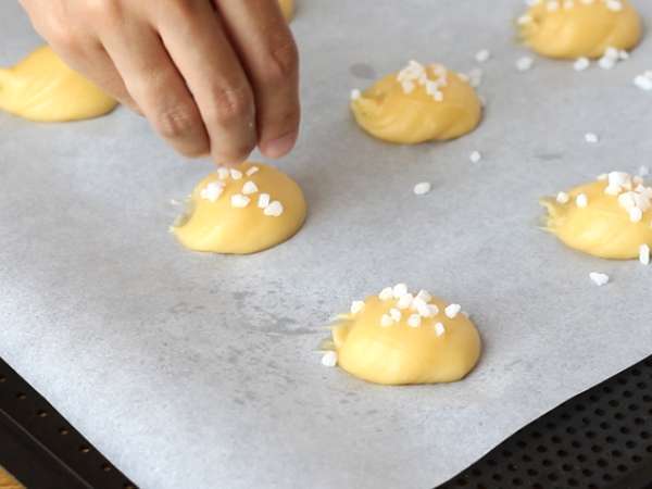 Chouquettes, choux s perlovým cukrom - Príprava krok 4