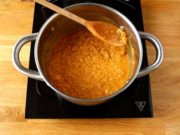 Jednoduchý koralový šošovicový dahl - Príprava krok 5