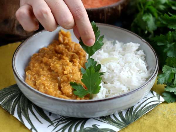Jednoduchý koralový šošovicový dahl - Príprava krok 6