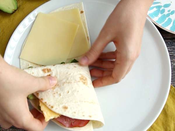Hrianky na štýl obeda - Tortilla Wrap Hack - Príprava krok 5