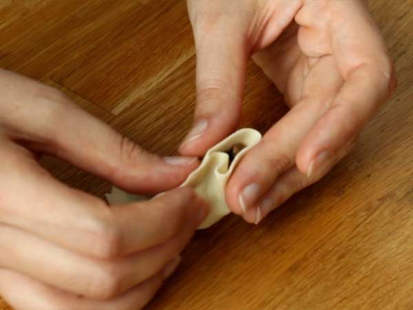 Gyozas s kuracím mäsom, mrkvou a hubami - Príprava krok 9