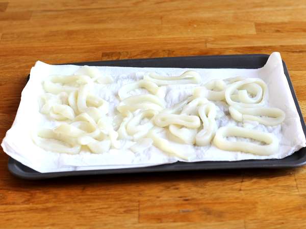 Calamares a la romana - chobotnice v cestíčku - Príprava krok 2