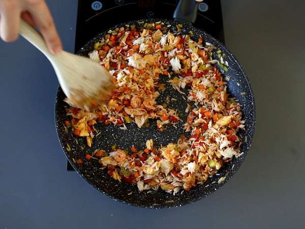 Nasi goreng, indonézske ryžové jedlo - Príprava krok 7
