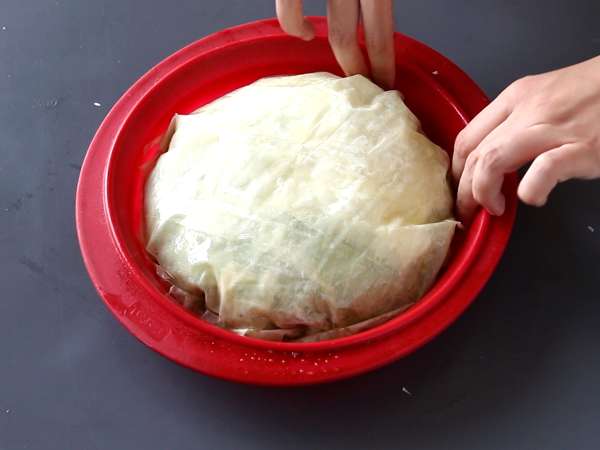 Spanakopita, veľmi jednoduchý grécky koláč so špenátom a syrom feta - Príprava krok 8