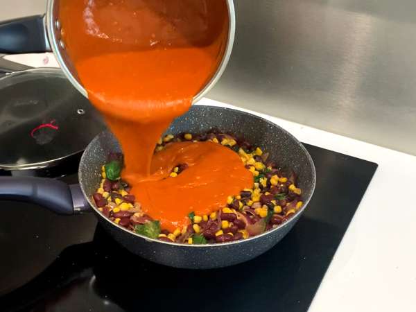 Vegetariánske enchiladas - Príprava krok 2