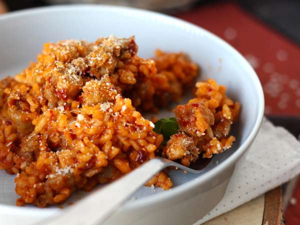 Rizoto 'nduja a klobása, prvý chod s intenzívnou chuťou - Príprava krok 7