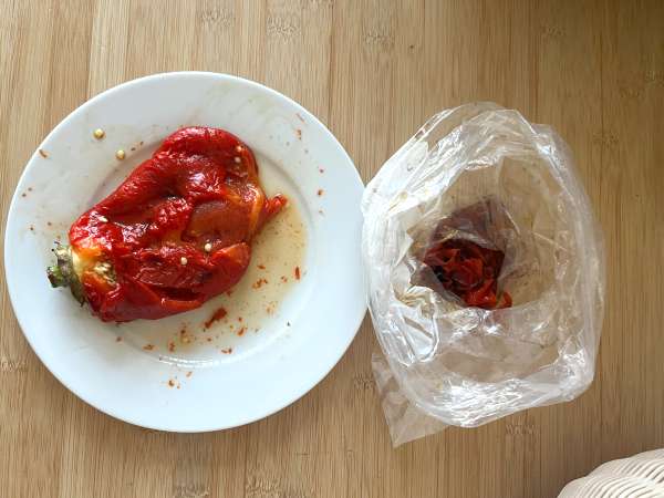 Šalát z pečenej papriky vo fritéze - Príprava krok 3