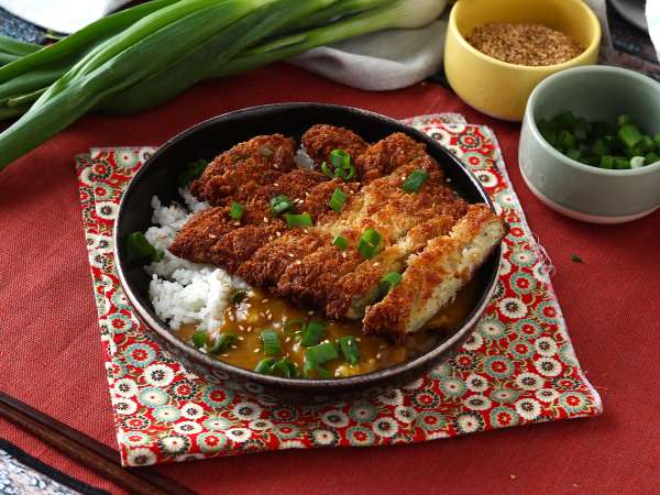 Baklažán obalený v panko strúhanke, japonské kari v štýle katsu, ale vegetariánske - Príprava krok 17