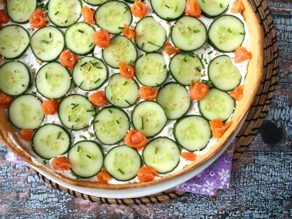 Super osviežujúci letný koláč: ricotta, uhorka a údený losos - Príprava krok 10
