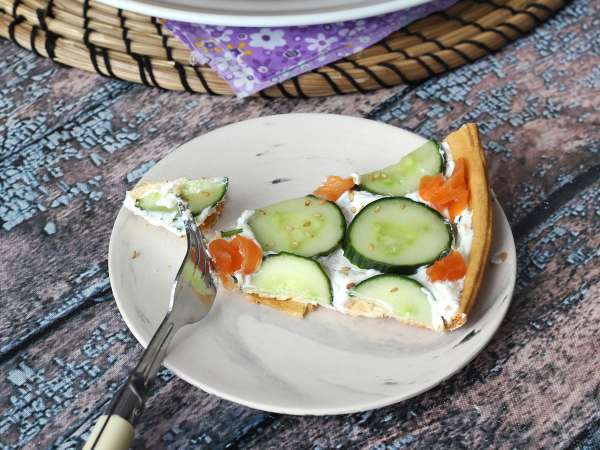 Super osviežujúci letný koláč: ricotta, uhorka a údený losos - Príprava krok 11