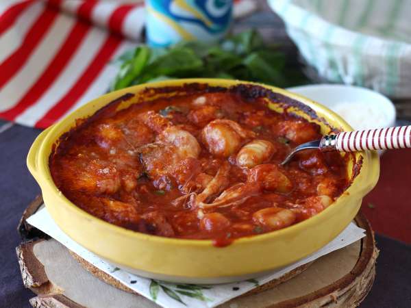 Rýchle a upokojujúce gnocchi s paradajkami a mozzarellou - gnocchi alla sorrentina v rúre - Príprava krok 7