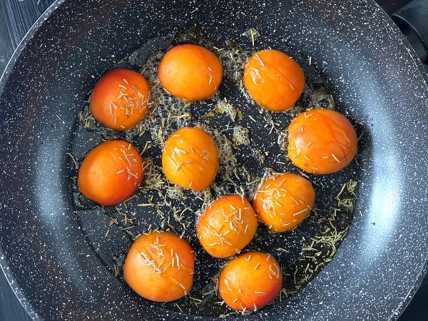 Pečené marhule, rukola a šalát burrata - Príprava krok 3