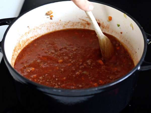 Cestoviny s bolonskou omáčkou - tagliatelle al ragù alla bolognese - Príprava krok 5