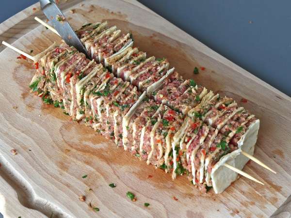 Lavash kebab s tortillami, slávny jednoduchý kebab pečený v rúre! - Príprava krok 10