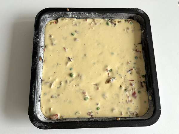 Sardinkový koláč: jednoduchý, vlhký a chutný recept - Príprava krok 9