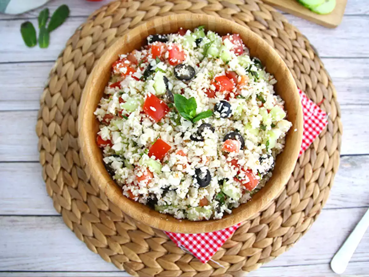 100% zeleninový karfiolový tabbouleh