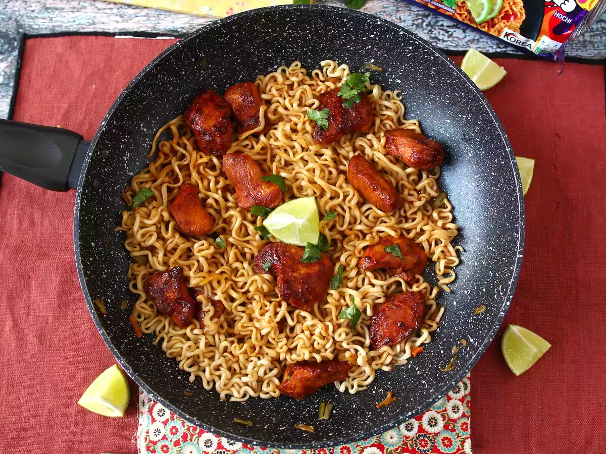 Ako uvariť buldak habanero limetkové rezance, recept s marinovaným kuracím mäsom! - foto 3