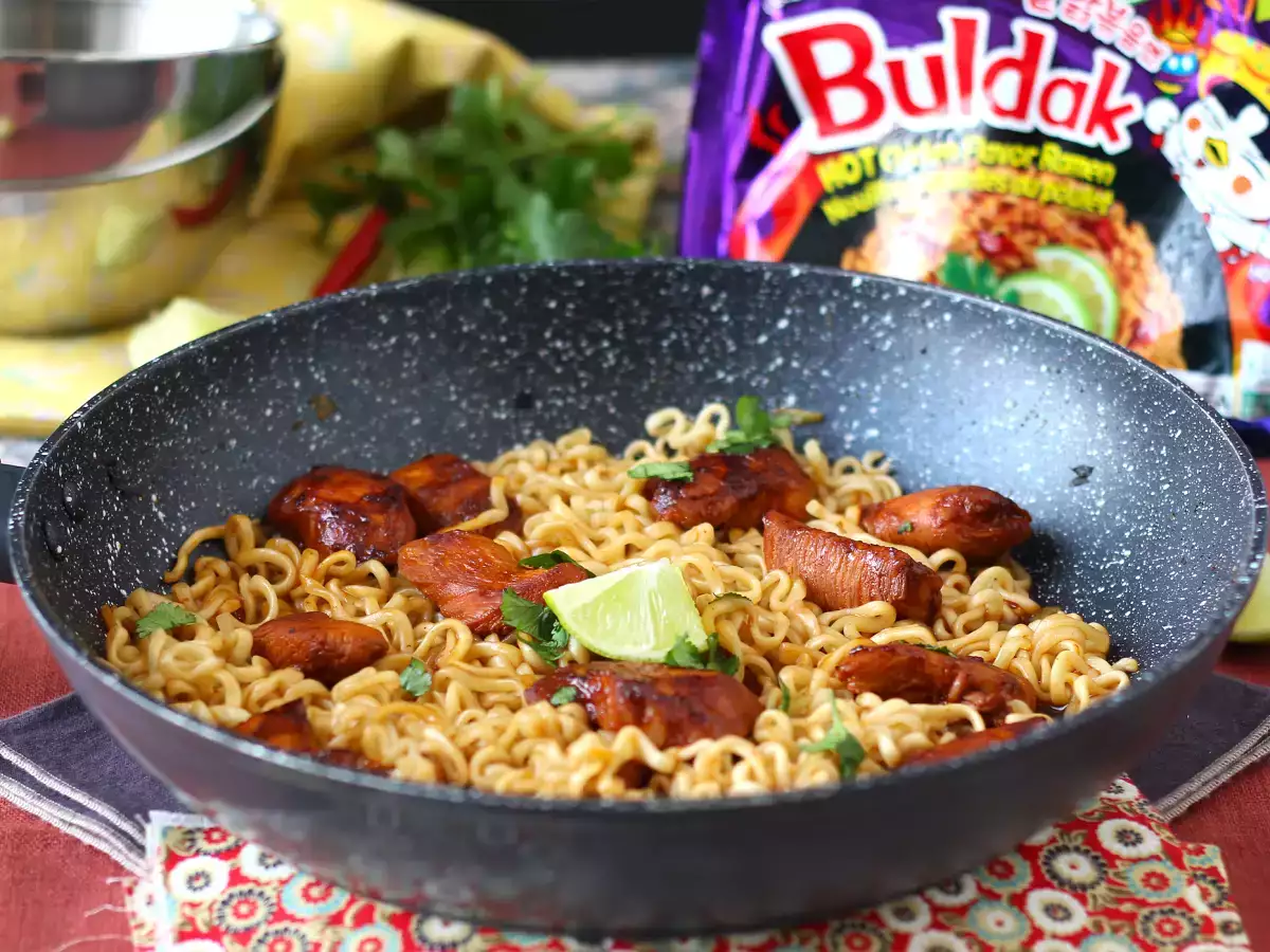 Ako uvariť buldak habanero limetkové rezance, recept s marinovaným kuracím mäsom! - foto 5