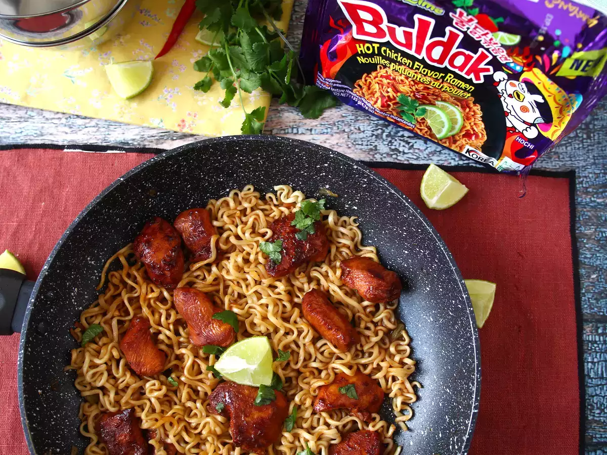 Ako uvariť buldak habanero limetkové rezance, recept s marinovaným kuracím mäsom! - foto 6
