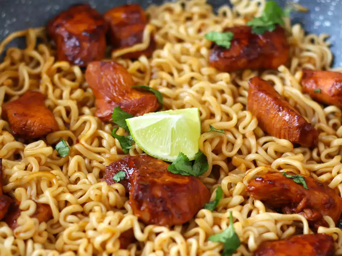 Ako uvariť buldak habanero limetkové rezance, recept s marinovaným kuracím mäsom! - foto 7