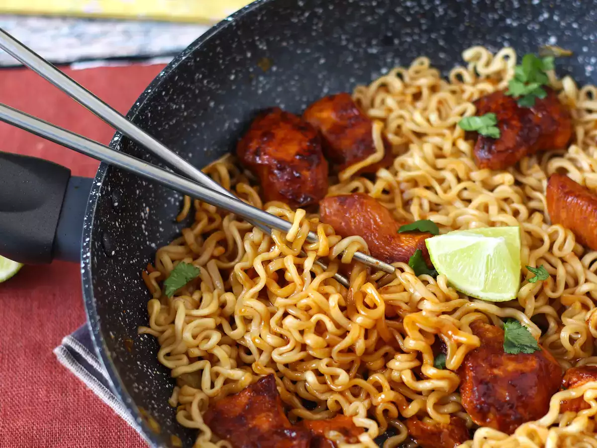 Ako uvariť buldak habanero limetkové rezance, recept s marinovaným kuracím mäsom! - foto 8