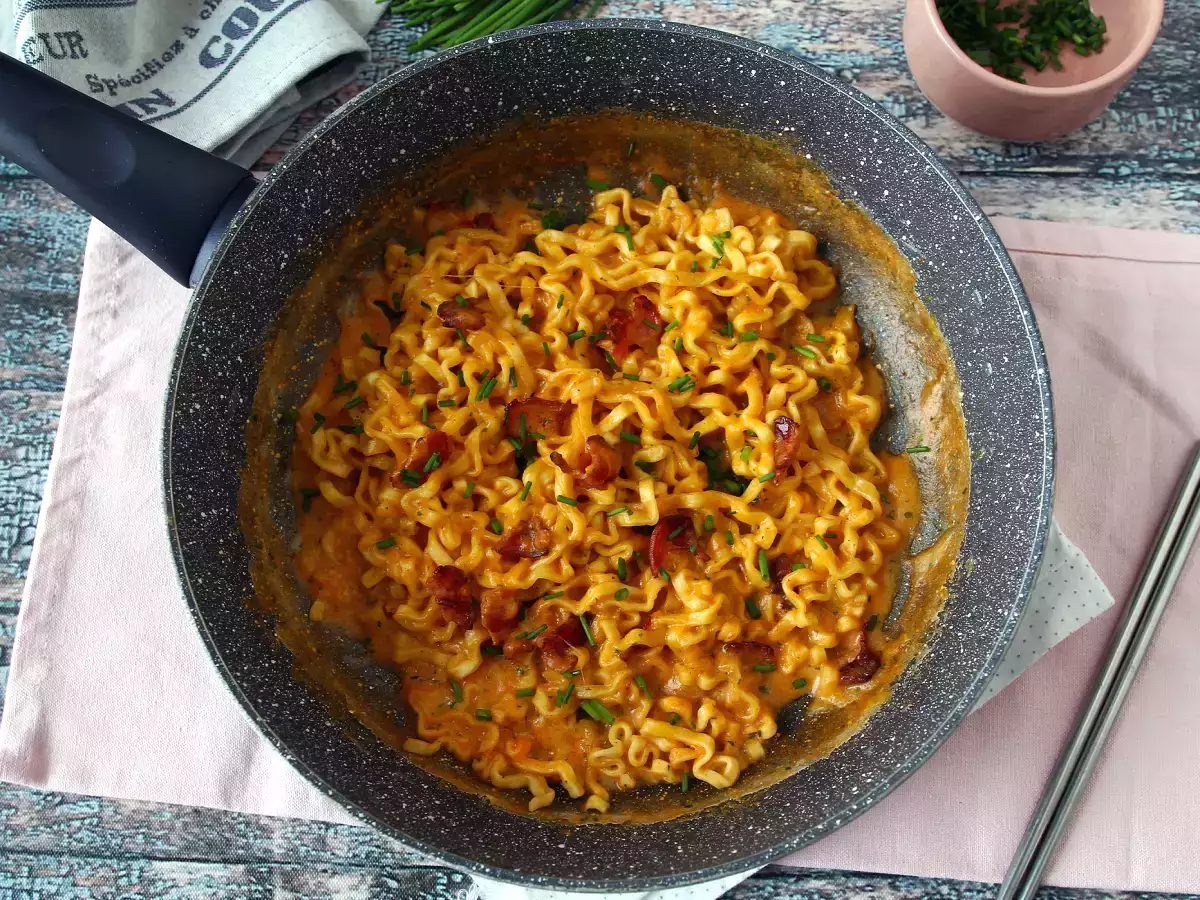 Ako uvariť rezance Buldak s príchuťou carbonara? Najlepší recept! - foto 6