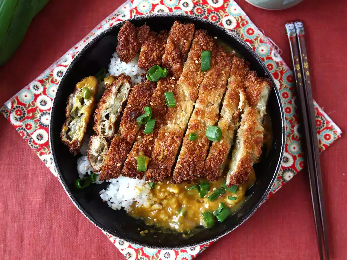 Baklažán obalený v panko strúhanke, japonské kari v štýle katsu, ale vegetariánske - foto 2