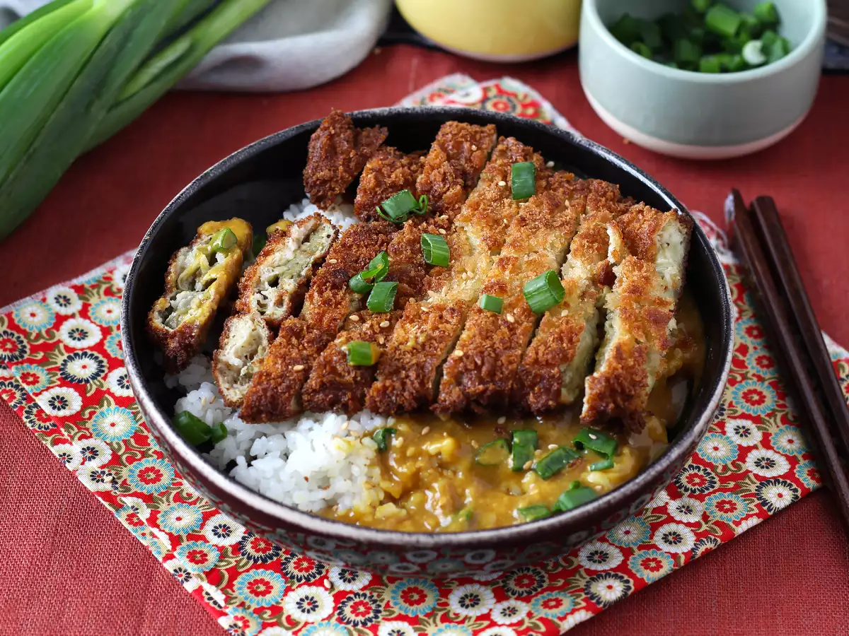 Baklažán obalený v panko strúhanke, japonské kari v štýle katsu, ale vegetariánske - foto 4