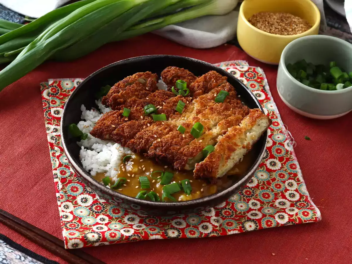 Baklažán obalený v panko strúhanke, japonské kari v štýle katsu, ale vegetariánske - foto 6