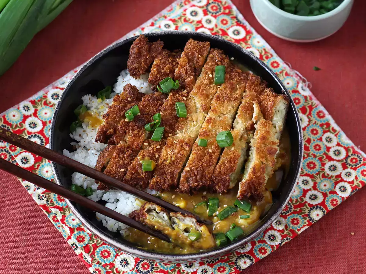 Baklažán obalený v panko strúhanke, japonské kari v štýle katsu, ale vegetariánske - foto 7