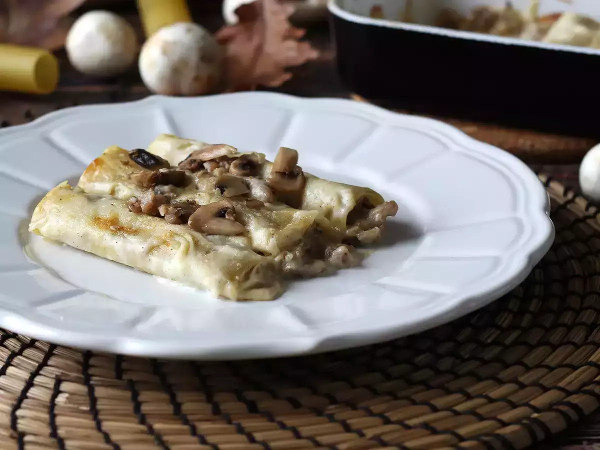 Cannelloni huby a klobása: bohatý a chutný prvý chod - foto 3