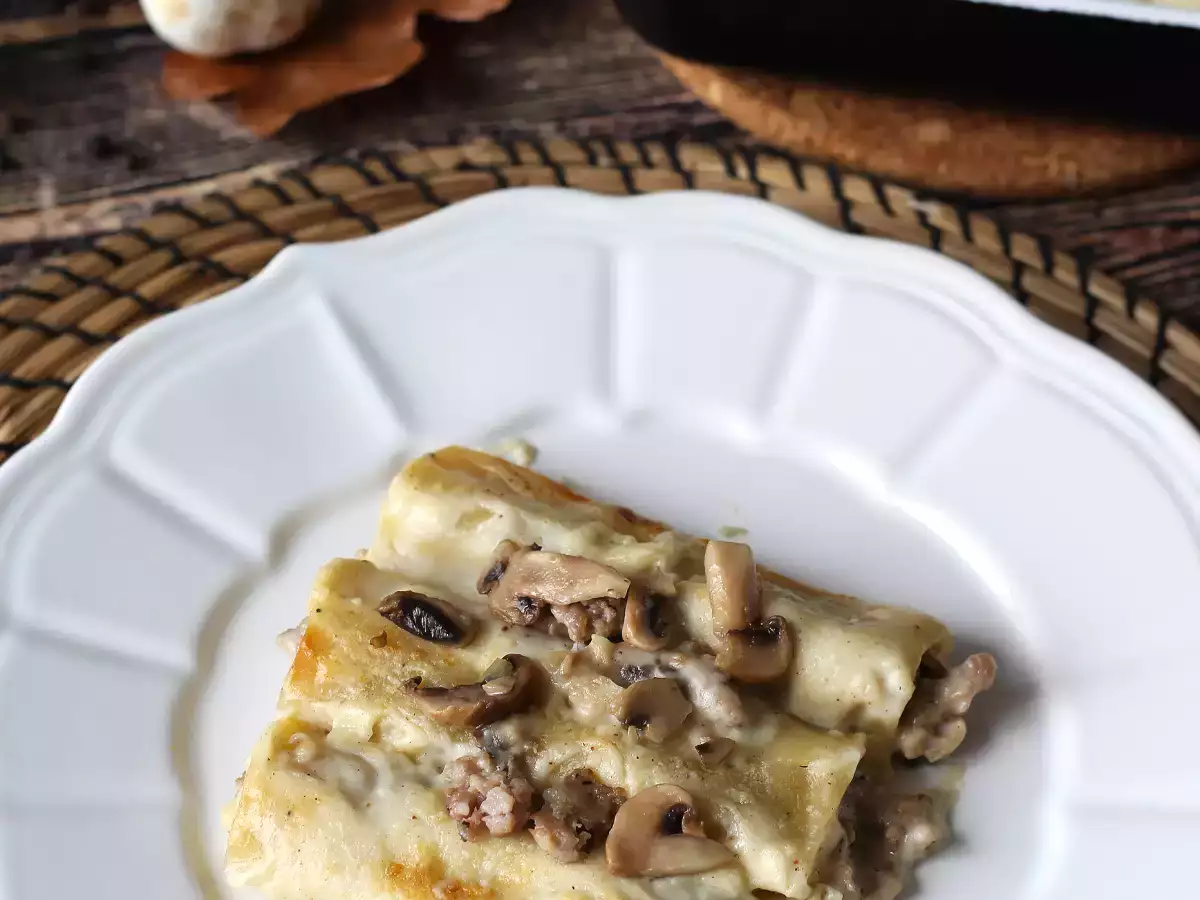 Cannelloni huby a klobása: bohatý a chutný prvý chod - foto 4